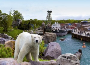 Panoramablick Hafen Yukon Bay mit Eisbär Zoo Hannover